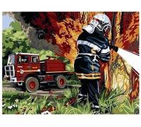 Kit Complet Canevas Pompiers (026) Mercerie Couture Broderie Enfant Fabrication