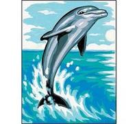 Kit complet canevas - Saut dauphin - 14x18cm - Fabrication Française