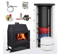 Kit complet Cheminée insert à eau Malaga II 600 Stockage tampon incl. 1 échangeur de chaleur