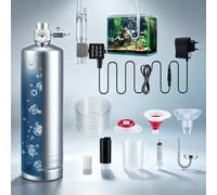 Kit Complet CO2 Aquarium 2L, Générateur CO2 en Acier Inoxydable avec Bouteille CO2, Kit Réacteur Dioxyde de Carbone avec Électrovanne Diffuseur Compteur de Bulles pour Plantes d'Aquarium