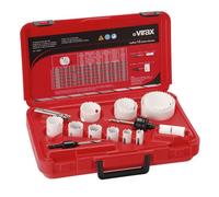 Kit complet Coffret 12 scies cloches Diam 16-19-22-25-29-32-35-38-44-51-64-76 mm Virax