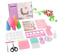 Kit Complet d’Outils de Quilling, 19 Pièces pour Débutants et Créations 3D | Stylo à Fente, Planche, Crimpeur, Peigne, Guide de Bouclage et Moule 3D, pour Bobines, Fleurs et Créations en Relief