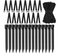 Kit complet d'accessoires d'ancrage d'arbres avec 15 piquets, 15 sangles et corde robuste pour jeunes arbres