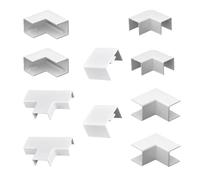 Kit complet d'accessoires pour goulotte de câbles en PVC - Kit complet pour la gestion des câbles et l'organisation du canal de câbles - Idéal pour les systèmes de goulotte de câbles (jeu A)