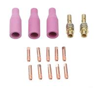 Kit complet d'accessoires pour torche de soudage 15 pièces avec buses en faïence et embouts en laiton pour torches Ak15 Mb15 Mig Mag (1,0 mm)