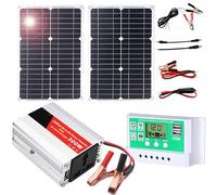 Kit complet d'alimentation solaire 300 W avec panneau monocristallin de 50 W et contrôleur de charge 50 A pour camping-car, marine et camping (50 W)
