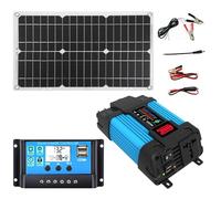 Kit complet d'alimentation solaire 4000 W avec onduleur, panneau 18 W et contrôleur 12 V 30 A, idéal pour le camping et la maison (220 V)