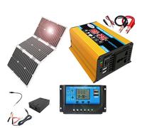 Kit complet d'alimentation solaire de 4000 W avec onduleur, panneau 60 W et contrôleur 30 A : la solution ultime d'énergie extérieure (110 V)