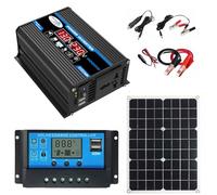 Kit complet d'alimentation solaire de 4000 W avec onduleur, panneau étanche 18 W et contrôleur intelligent 30 A pour le camping et la maison.