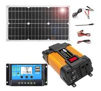 Kit complet d'alimentation solaire de 4000 W avec panneau étanche de 18 W, deux ports, flux d'énergie optimisé et contrôleur solaire de 30 A. (110 V)