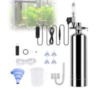 Kit complet d'aquarium CO2 de 2 l avec électrovanne et compteur de bulles | Système de générateur de CO2 avec régulateur, valve à aiguille et kit de cylindre diffuseur de CO2 pour aquarium