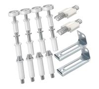 Kit complet de 16 pièces for pivots de portes d'armoires pliantes, avec supports réglables et points d'ancrage sécurisés.