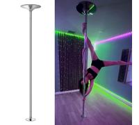 Kit complet de barre de pole dance pour appartement, barre en acier rotative amorotative amovible pour la danse, barre de pole dance de fête, hauteur réglable, 3,23 m 3,355 m (10,6 pi 11 pi)