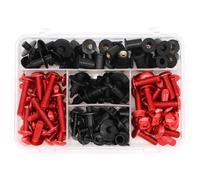 Kit complet de boulons de carénage, Clip de carénage, boulons de pare-brise, vis, écrous de vitesse M6 adaptés pour Z650 Z750 Z800 Z900 Z1000 Boîte outils(Rosso)