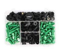 Kit Complet De Boulons De Carénage, Clips, Boulons De Pare-brise Et Écrous M5 Et M6 Pour Kawasaki ZX7R, ZX9R, ZX10R, ZX14R, ZX6R, ZX12R, ZZR1400, GTR1400 attaches assorties(Green)