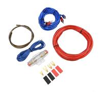 Kit complet de câble de caisson de basses 10 GA pour système audio de voiture avec 4 câbles d'alimentation de 5 m, fil de terre, fusible et tube thermorétractable