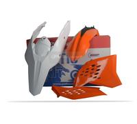 Kit complet de carènes en plastique - Enduro noir orange blanc Polisport Ktm ...