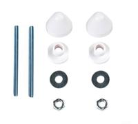 Kit complet de couvercle décoratif avec vis de fixation pour toilettes suspendues au mur avec réservoirs encastrés en plastique ABS et fer galvanisé, finition chromée (blanc)