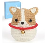 Kit complet de crochet pour débutants - Kit de crochet pour chien, comprend un tutoriel vidéo, des instructions, du fil doux, un cadeau d'anniversaire pour adultes