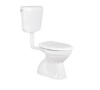 Kit complet de cuvette de cuvette avec fond vertical et cuvette + couvercle + réservoir de chasse d'eau blanc