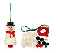 Kit complet de décoration de boutons de Noël pour loisirs créatifs avec bonhomme de neige, arbre, ange, Père Noël et accessoires en feutre pour décorations de bricolage (bonhomme de neige)