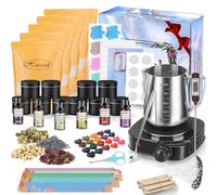 Kit complet de fabrication de bougies avec fondeur de cire, fournitures de bricolage, cadeau pour enfants, débutants, adultes, y compris cuisinière électronique de 500 W, mèches, parfums riches,