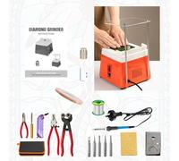 Kit Complet De Fabrication De Vitraux Avec Machine à Meuler (forets De 5/8" Et 1"), Outil De Découpe, Kit De Fer à Souder, Soudure, Ruban De Cuivre - Tout En Un Pour Débutants Orange