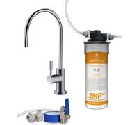 Kit complet de filtration d'eau Bellerofonte à encastrer sous l'évier avec robinet unidirectionnel, filtre Swan 2MF AG avec charbon actif, ions argent, accessoires de montage