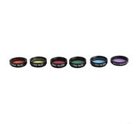 Kit complet de filtre astronomique comprenant six couleurs dans un étui de protection compatible avec les télescopes à filetage de 3,2 cm pour une meilleure visualisation de la nébuleuse et des