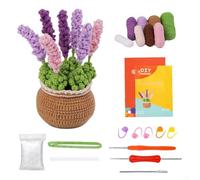Kit complet de fleurs au crochet pour débutants avec tutoriels vidéo - Ensemble de fils acryliques doux, crochets ergonomiques, sac de rangement, projets d'artisanat et guide de démarrage pour adultes
