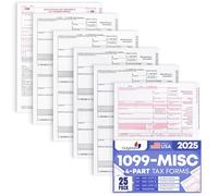 Kit complet de formulaires fiscaux Laser 1099 pour 2017, 4 parties | Solution de déclaration d'impôt sur le revenu des entreprises | Tous les 1099 formulaires divers avec enveloppes auto-adhésives