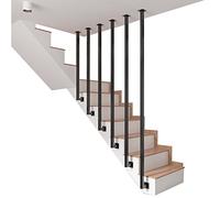 Kit complet de garde-corps d'escalier intérieur en fer forgé avec barre carrée en zinc pour grenier, design durable et élégant
