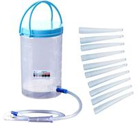 Kit Complet de Lavement Pour Nettoyage Du CôLon，MTSXDYT Kit Seau de Lavement 1200ml, Inclus Un Pack de 10 Tubes Intestinaux de 10cm，Kit Irrigateur RéUtilisable Pour Un Nettoyage HygiéNique Du CôLon