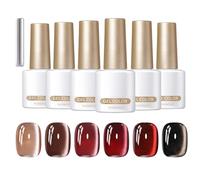 Kit complet de manucure en gel magnétique, 6 couleurs, à paillettes, magnétique, pour femmes et filles, pour vacances, anniversaire, Saint-Valentin, utilisation quotidienne, fête, voyage