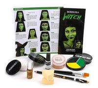 Kit complet de maquillage de sorcière verte SFX pour Halloween, avec peinture pour visage, cire de cicatrice pour effets spéciaux, déguisement de fête, cosplay, scène et théâtre