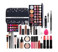 Kit complet de maquillage pour débutantes - Kit de maquillage polyvalent Essential Starter Bundle, tout en un avec correcteur, brillant à lèvres, palette de fards à paupières, rouge à lèvres, etc.
