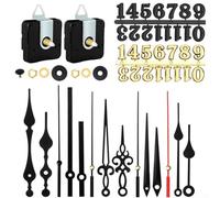 Kit complet de mécanisme d'horloge à quartz à faire soi-même comprenant 56 paires d'aiguilles pour la fabrication d'horloges murales, projets de réparation, décoration de maison, jardin, unité