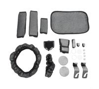 Kit complet de métamorphose d'intérieur de voiture, 21 pièces, housse de volant pelucheuse avec support de téléphone, tapis de console et clips d'aération, rose (blanc)