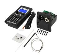 Kit Complet de Microphone de Guitare avec Égaliseur 5 Bandes Plastique Noir Accordeur Numérique Préamplificateur pour Guitare Électrique Acoustique et Classique