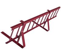 Kit Complet de Pare-Neige 1,5 m, avec 2 Supports pour toitures Plates (tôle trapézoïdale, Feutre bitumé, bardeaux, tôle Plane) - Hauteur: 20 cm - RAL 3004 Cerise