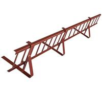 Kit Complet de Pare-Neige 1,5 m, avec 3 Supports pour toitures Plates (tôle trapézoïdale, Feutre bitumé, bardeaux, tôle Plane) - Hauteur: 20 cm - RAL 8004 Rouge Brique