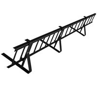 Kit complet de pare-neige 1,5 m, avec 3 supports pour toitures plates (tôle trapézoïdale, feutre bitumé, bardeaux, tôle plane) - Hauteur: 20 cm - RAL 9005 Noir