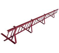 Kit complet de pare-neige 1,5 m, avec 4 supports pour toitures plates (tôle trapézoïdale, feutre bitumé, bardeaux, tôle plane) - Hauteur: 15 cm - RAL 3004 Cerise