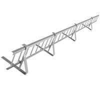 Kit Complet de Pare-Neige 1,5 m, avec 4 Supports pour toitures Plates (tôle trapézoïdale, Feutre bitumé, bardeaux, tôle Plane) - Hauteur: 20 cm - RAL 9006 Argent