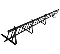 Kit Complet de Pare-Neige 3,0 m, avec 4 Supports pour toitures Plates (tôle trapézoïdale, Feutre bitumé, bardeaux, tôle Plane) - Hauteur: 20 cm - RAL 9005 Noir