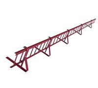 Kit Complet de Pare-Neige 3,0 m, avec 5 Supports pour toitures Plates (tôle trapézoïdale, Feutre bitumé, bardeaux, tôle Plane) - Hauteur: 15 cm - RAL 3004 Cerise