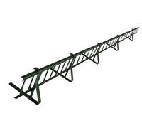 Kit Complet de Pare-Neige 3,0 m, avec 5 Supports pour toitures Plates (tôle trapézoïdale, Feutre bitumé, bardeaux, tôle Plane) - Hauteur: 20 cm - RAL 6020 Vert Foncé