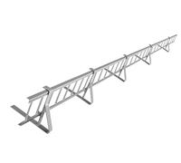 Kit Complet de Pare-Neige 3,0 m, avec 5 Supports pour toitures Plates (tôle trapézoïdale, Feutre bitumé, bardeaux, tôle Plane) - Hauteur: 20 cm - RAL 9006 Argent