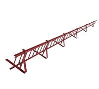Kit Complet de Pare-Neige 3,0 m, avec 6 Supports pour toitures Plates (tôle trapézoïdale, Feutre bitumé, bardeaux, tôle Plane) - Hauteur: 15 cm - RAL 3011 Rouge