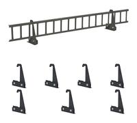 Kit complet de pare-neige 3,0 m, avec 7 supports pour toitures à joints debout (Hauteur: 15 cm, RAL 7016 Anthracite)